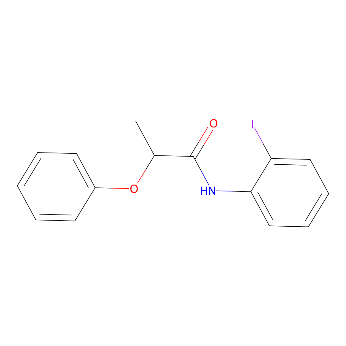 N-(2-iodophenyl)-2-phenoxypropanamide molecular structure, CAS 335204-45-0