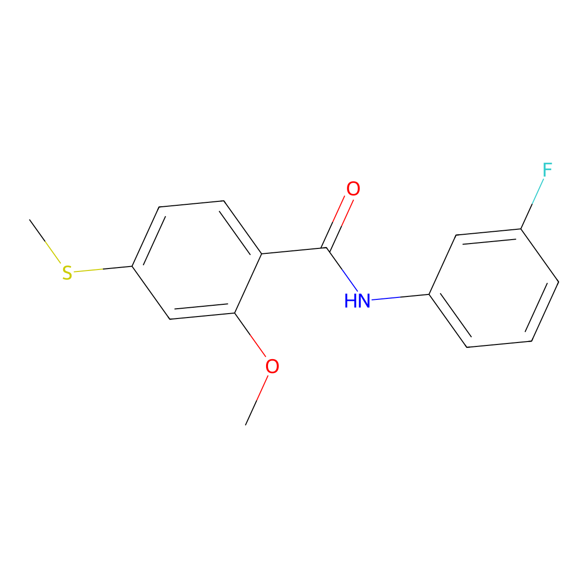N-(3-fluorophenyl)-2-methoxy-4-(methylsulfanyl)benzamide molecular structure, CAS 335204-47-2