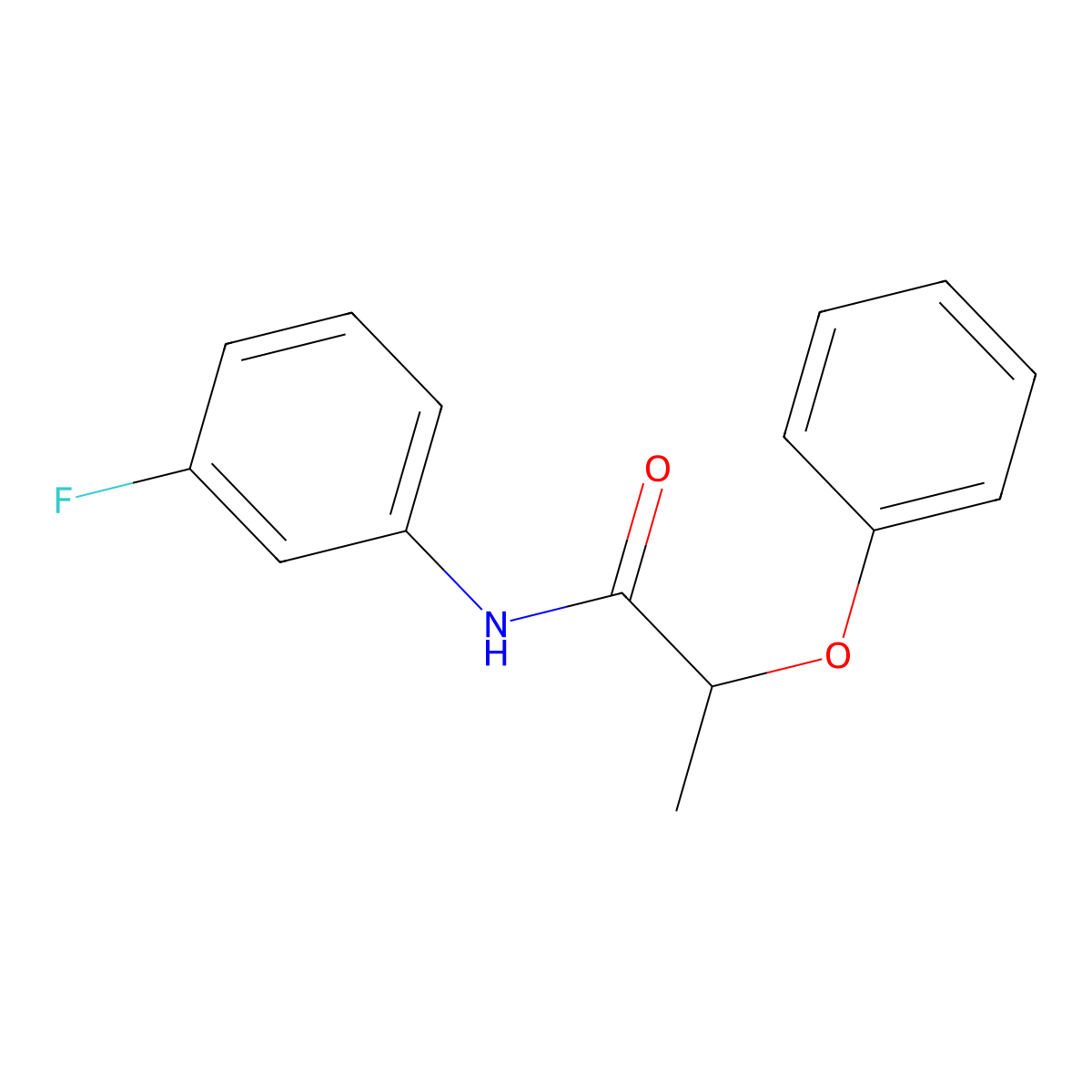 N-(3-fluorophenyl)-2-phenoxypropanamide molecular structure, CAS 335204-48-3