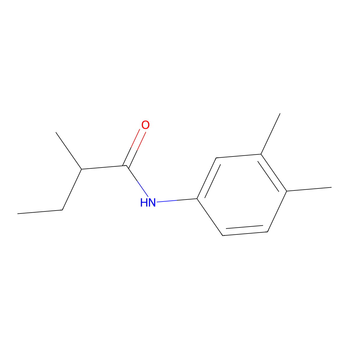 N-(3,4-dimethylphenyl)-2-methylbutanamide molecular structure, CAS 335204-51-8