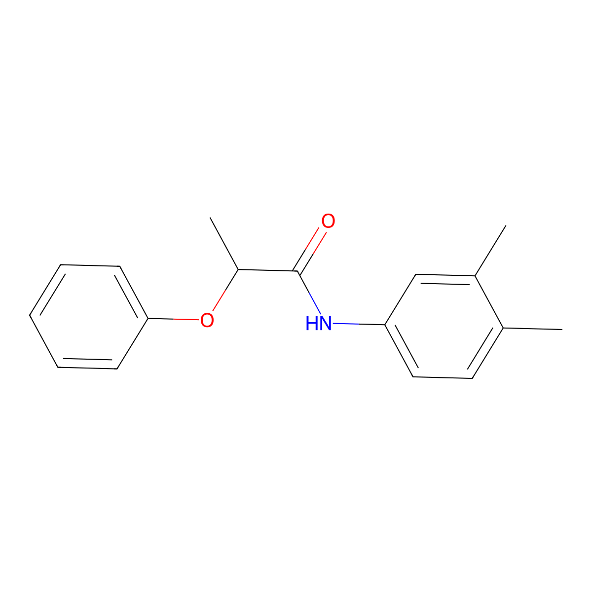 N-(3,4-dimethylphenyl)-2-phenoxypropanamide molecular structure, CAS 335204-52-9