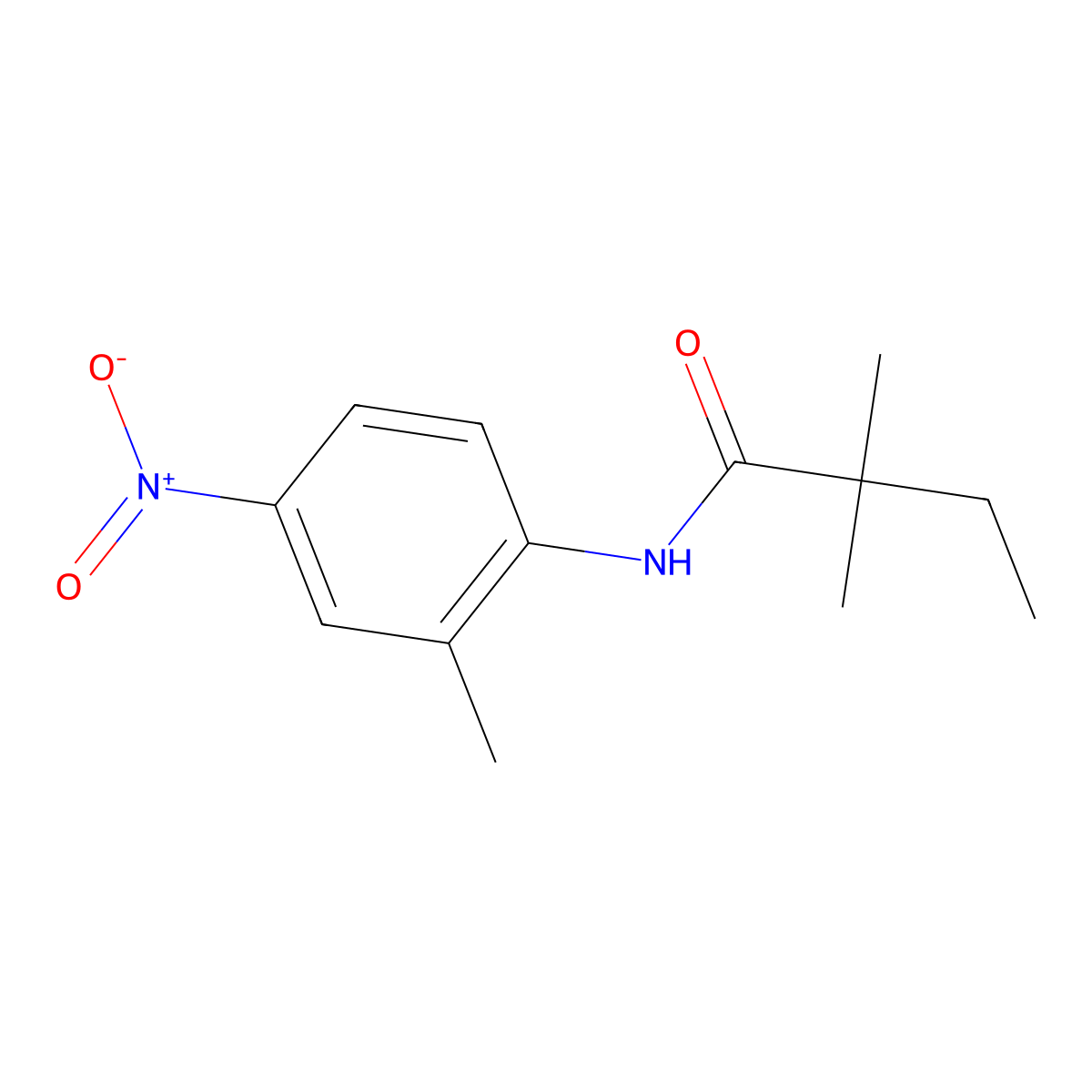 2,2-dimethyl-N-(2-methyl-4-nitrophenyl)butanamide molecular structure, CAS 335204-57-4