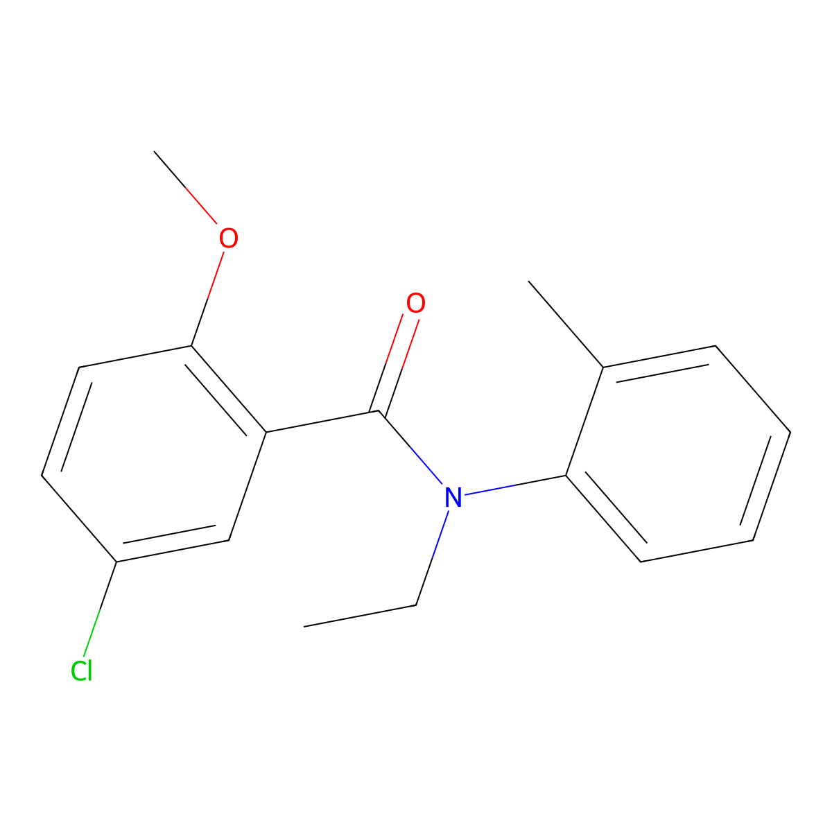 5-chloro-N-ethyl-2-methoxy-N-(2-methylphenyl)benzamide molecular structure, CAS 335204-63-2
