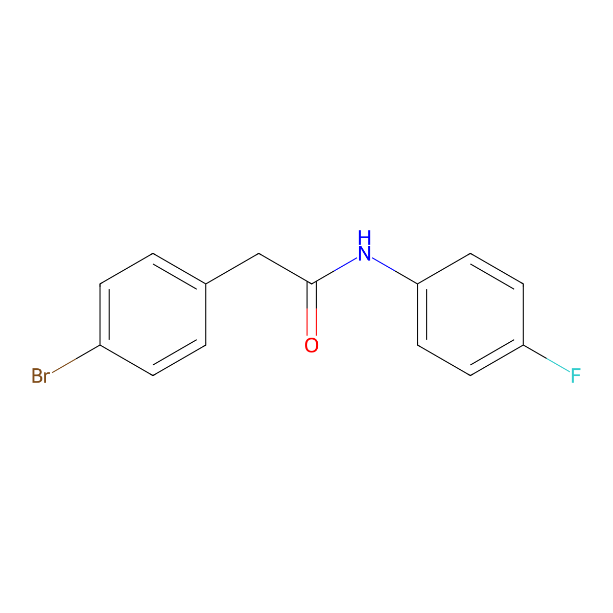 2-(4-bromophenyl)-N-(4-fluorophenyl)acetamide molecular structure, CAS 335204-66-5