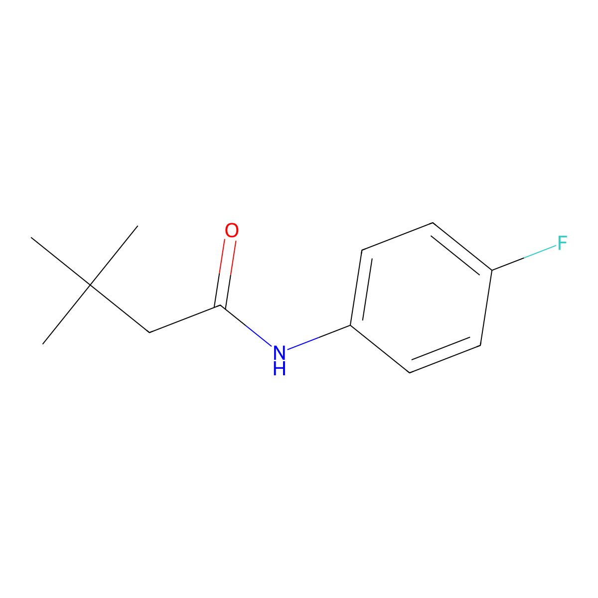 N-(4-fluorophenyl)-3,3-dimethylbutanamide molecular structure, CAS 335204-68-7