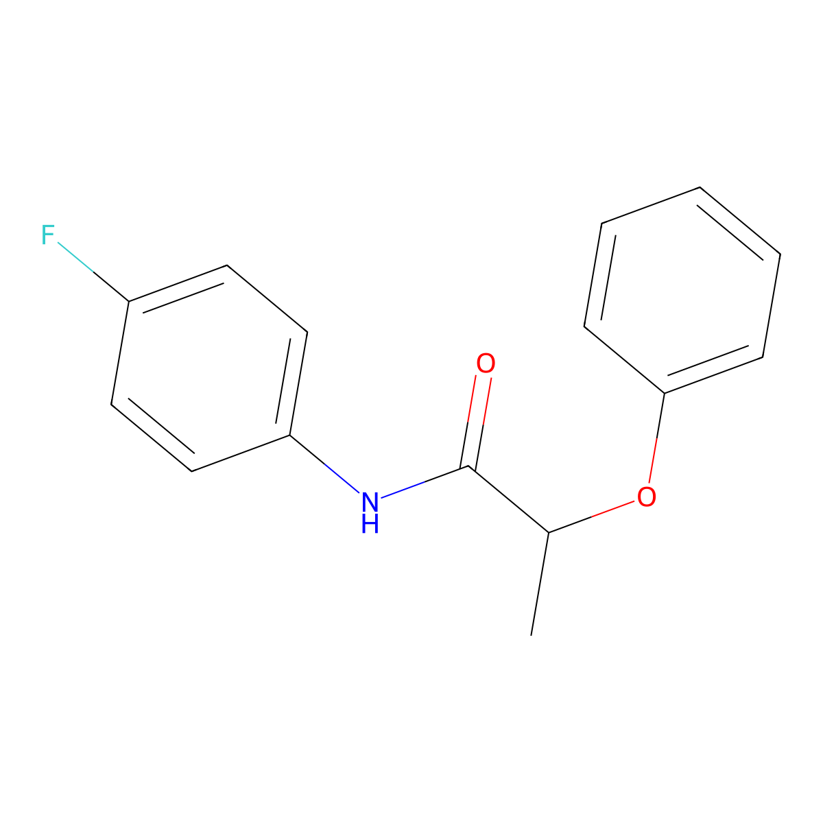 N-(4-fluorophenyl)-2-phenoxypropanamide molecular structure, CAS 335204-70-1