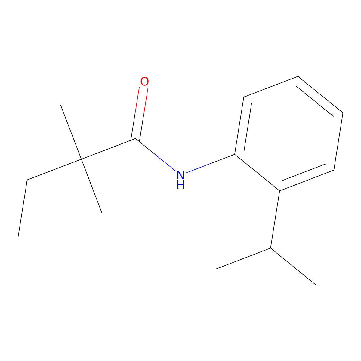 N-(2-isopropylphenyl)-2,2-dimethylbutanamide molecular structure, CAS 335204-72-3