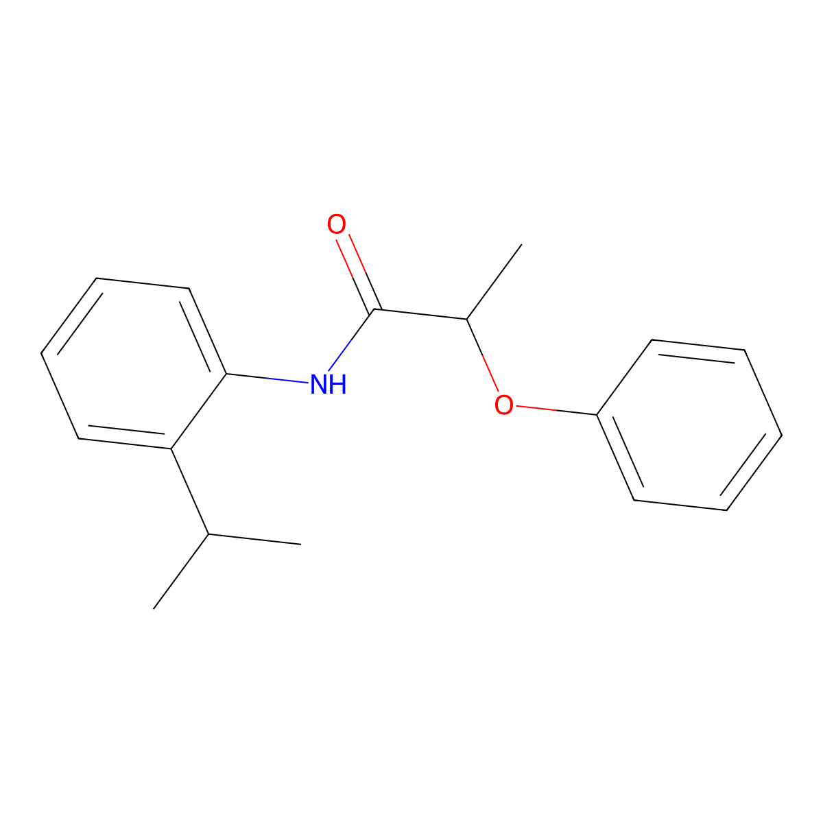 N-(2-isopropylphenyl)-2-phenoxypropanamide molecular structure, CAS 335204-74-5