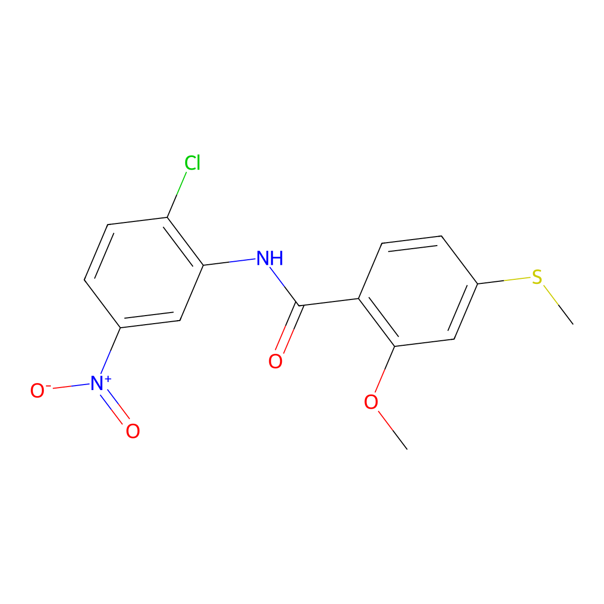 N-(2-chloro-5-nitrophenyl)-2-methoxy-4-(methylsulfanyl)benzamide molecular structure, CAS 335204-78-9