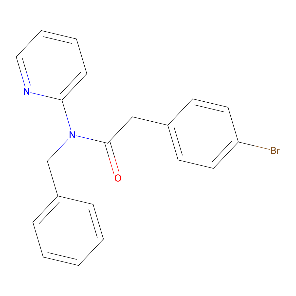 N-benzyl-2-(4-bromophenyl)-N-pyridin-2-ylacetamide molecular structure, CAS 335204-80-3