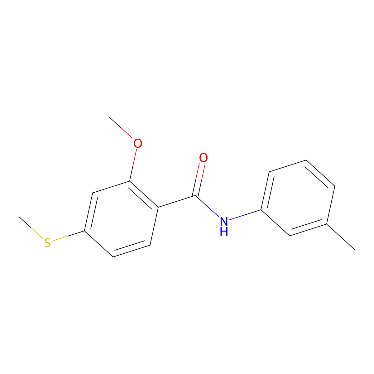 2-methoxy-N-(3-methylphenyl)-4-(methylsulfanyl)benzamide molecular structure, CAS 335204-89-2