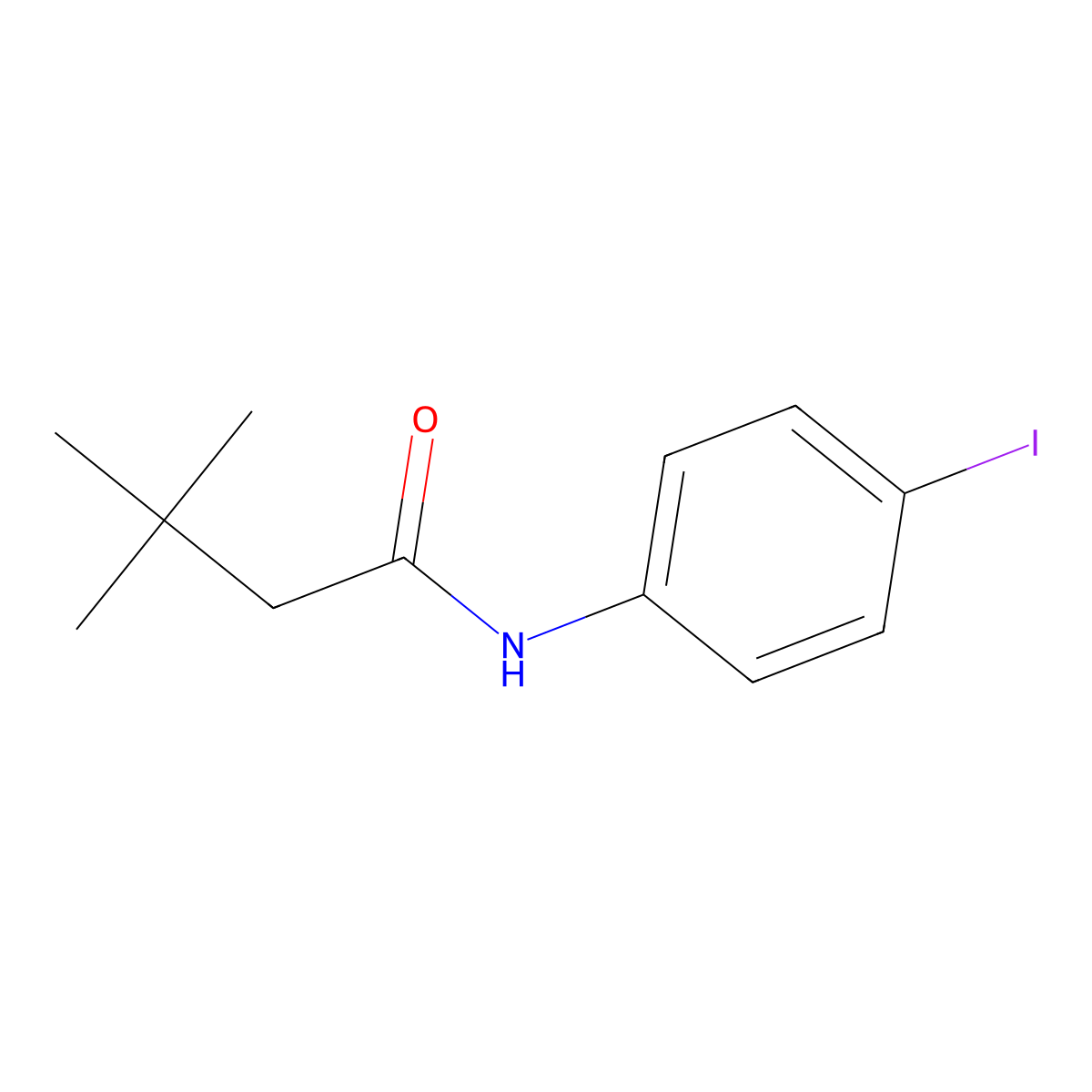 N-(4-iodophenyl)-3,3-dimethylbutanamide molecular structure, CAS 335204-96-1