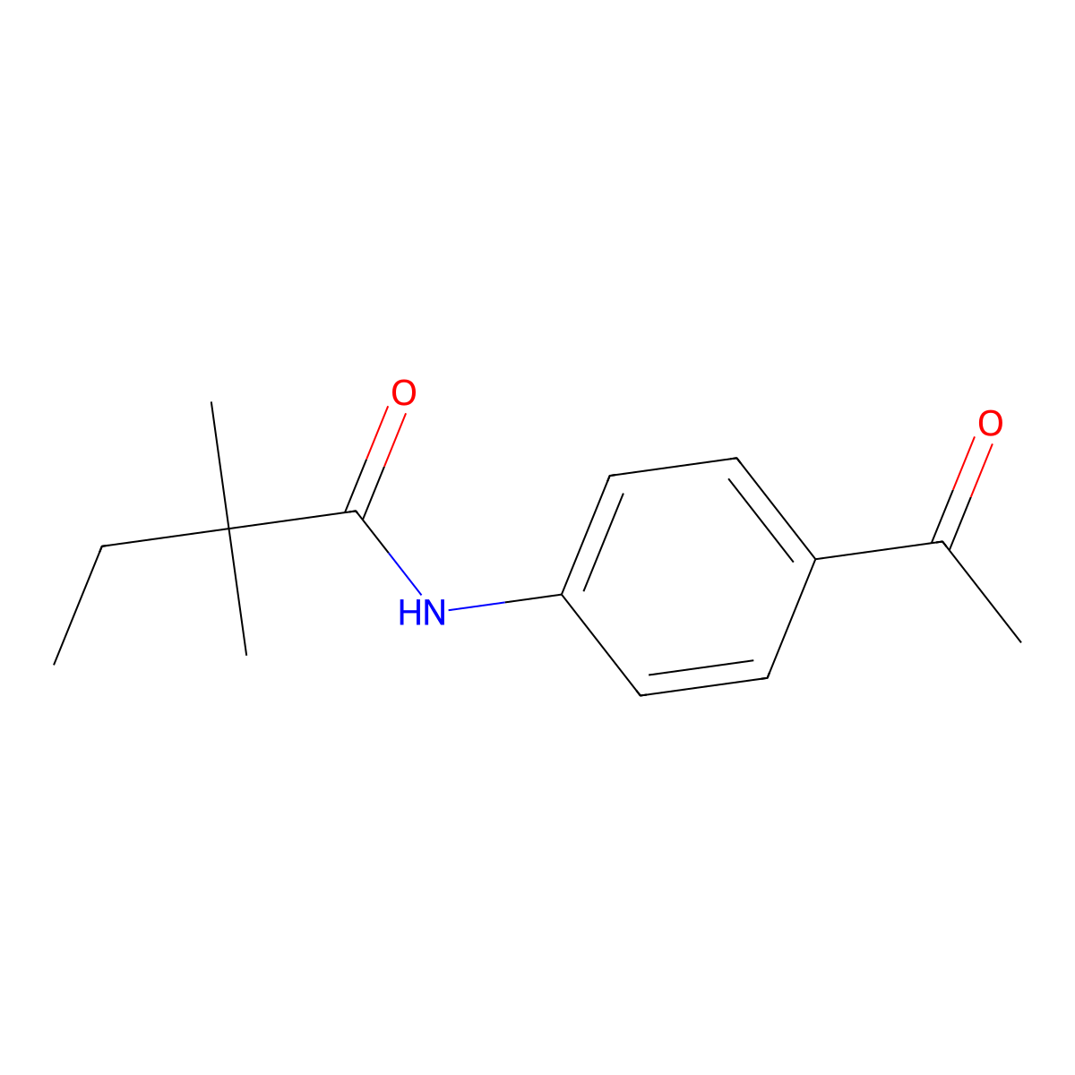 N-(4-acetylphenyl)-2,2-dimethylbutanamide molecular structure, CAS 335204-99-4