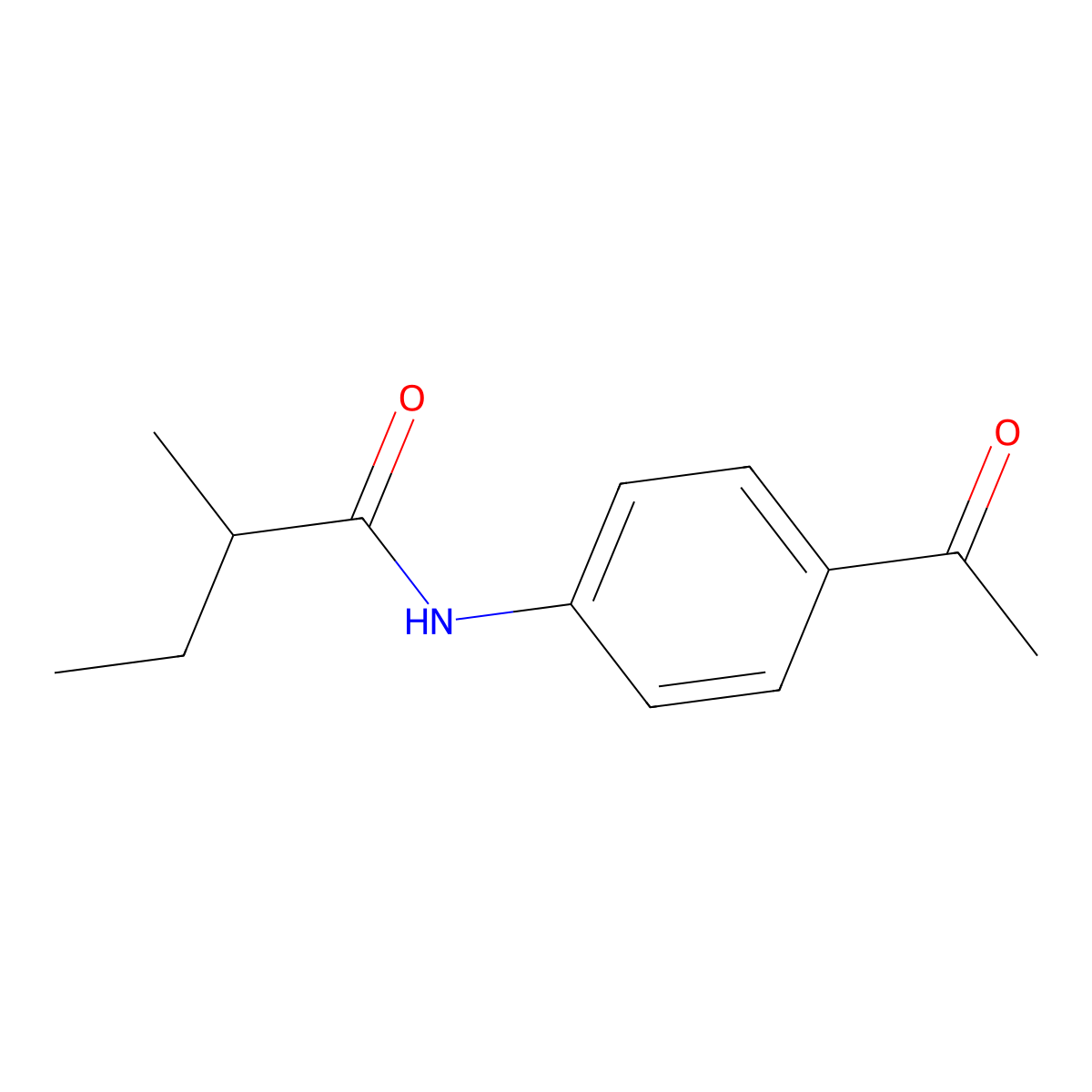 N-(4-acetylphenyl)-2-methylbutanamide molecular structure, CAS 335205-00-0