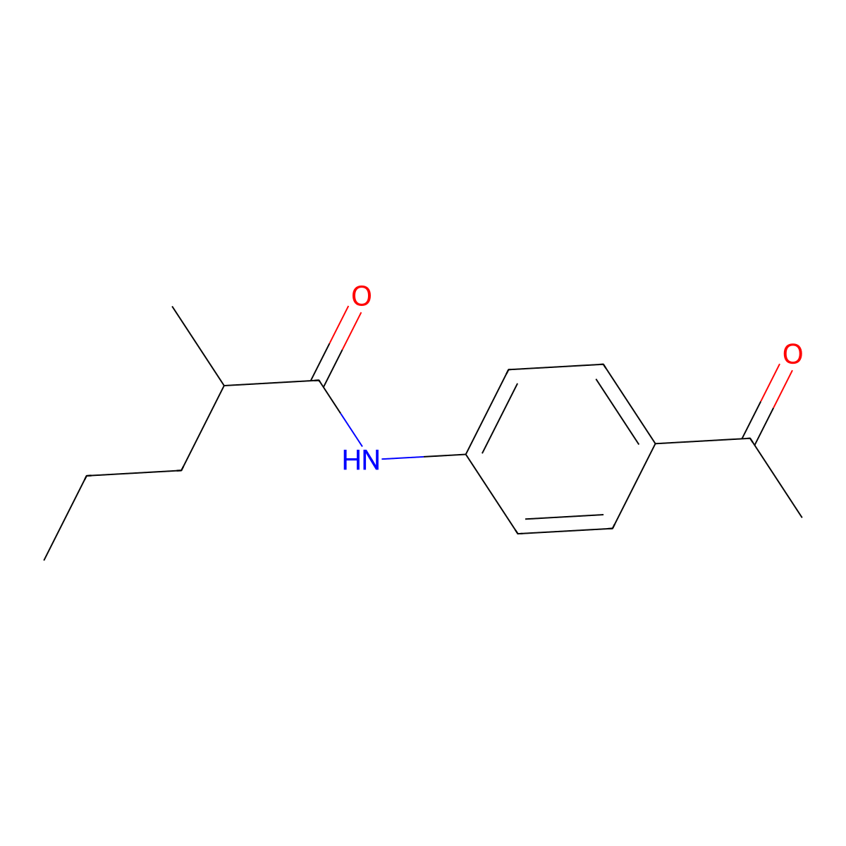 N-(4-acetylphenyl)-2-methylpentanamide molecular structure, CAS 335205-01-1