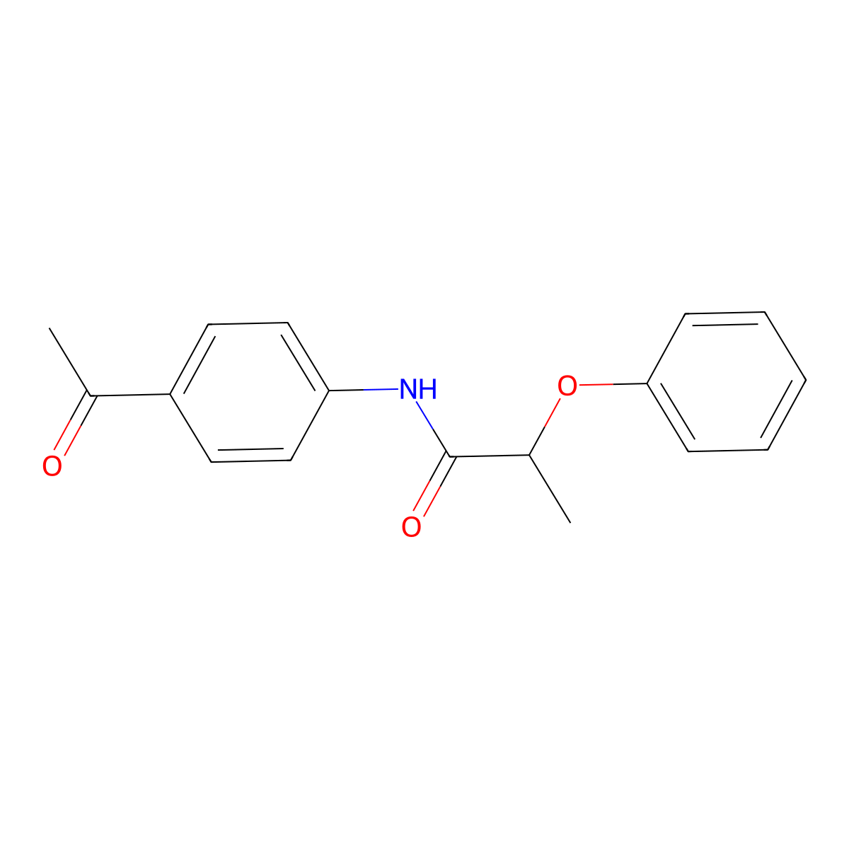N-(4-acetylphenyl)-2-phenoxypropanamide molecular structure, CAS 335205-02-2