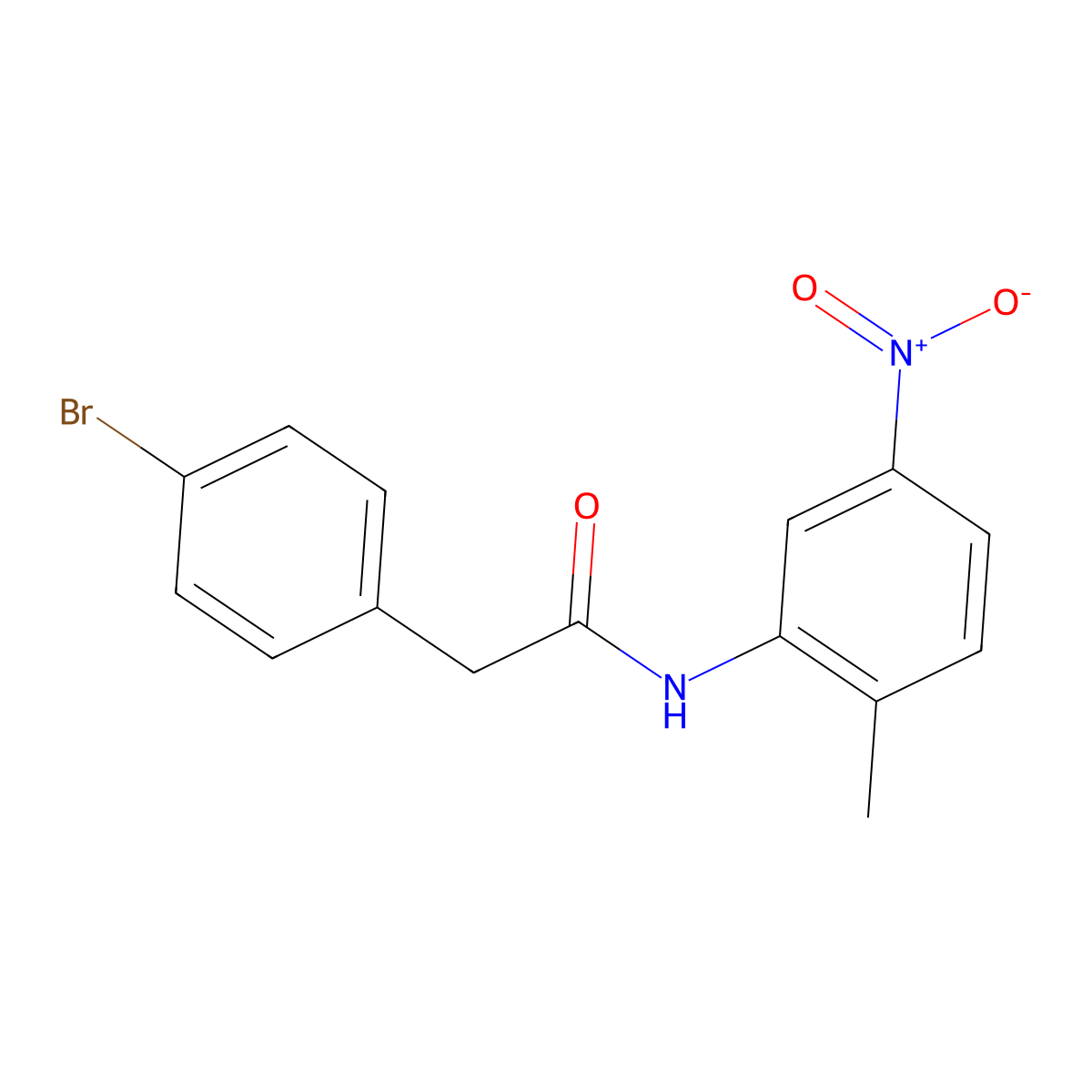 2-(4-bromophenyl)-N-(2-methyl-5-nitrophenyl)acetamide molecular structure, CAS 335205-03-3