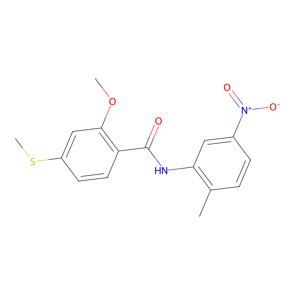 2-methoxy-N-(2-methyl-5-nitrophenyl)-4-(methylsulfanyl)benzamide molecular structure, CAS 335205-06-6