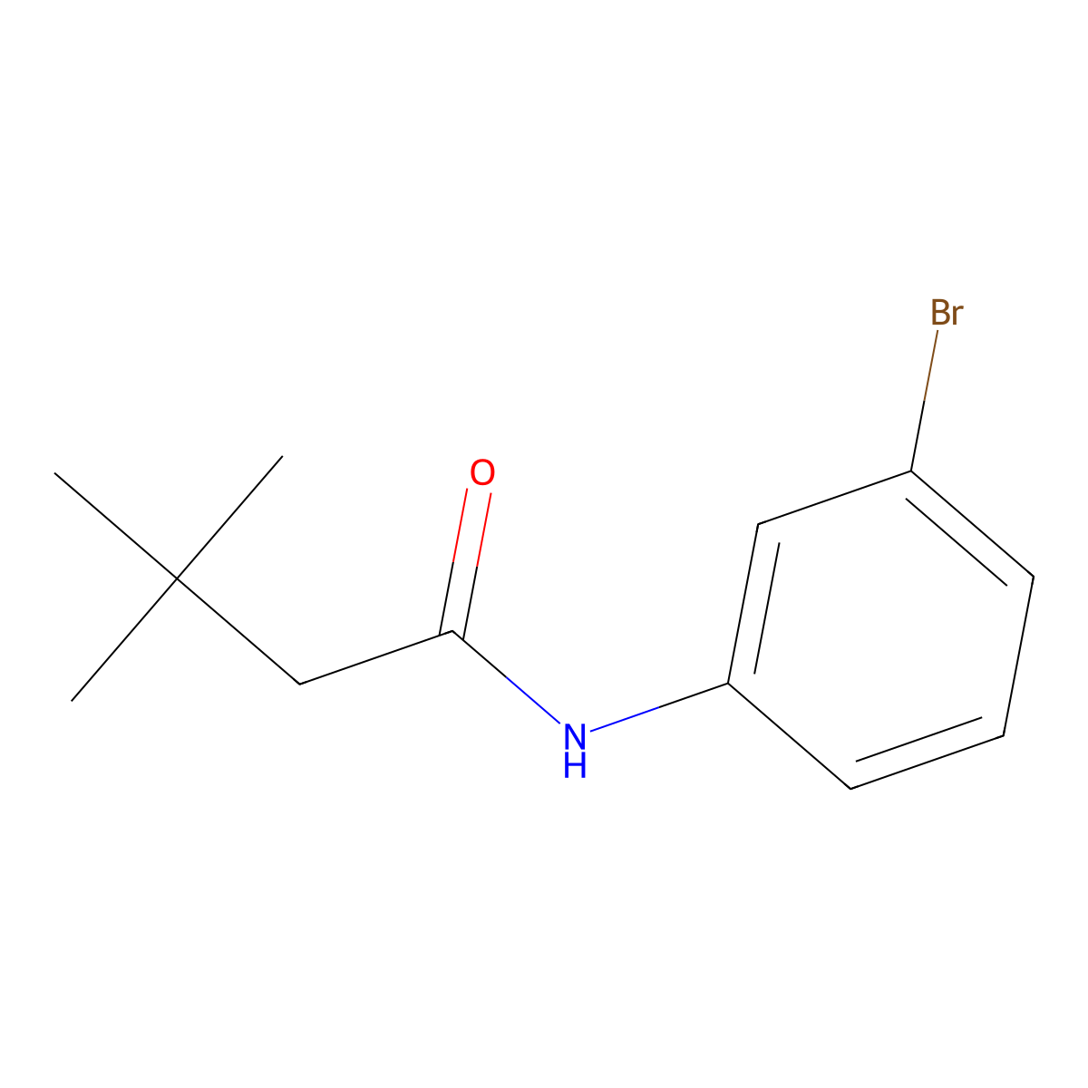 N-(3-bromophenyl)-3,3-dimethylbutanamide molecular structure, CAS 335205-08-8