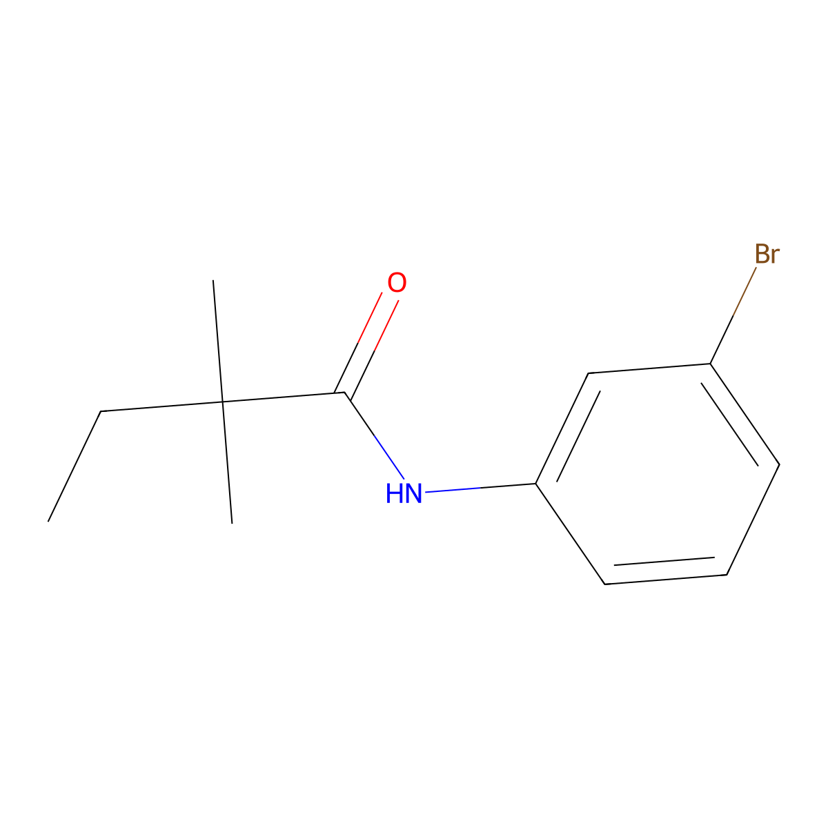N-(3-bromophenyl)-2,2-dimethylbutanamide molecular structure, CAS 335205-09-9