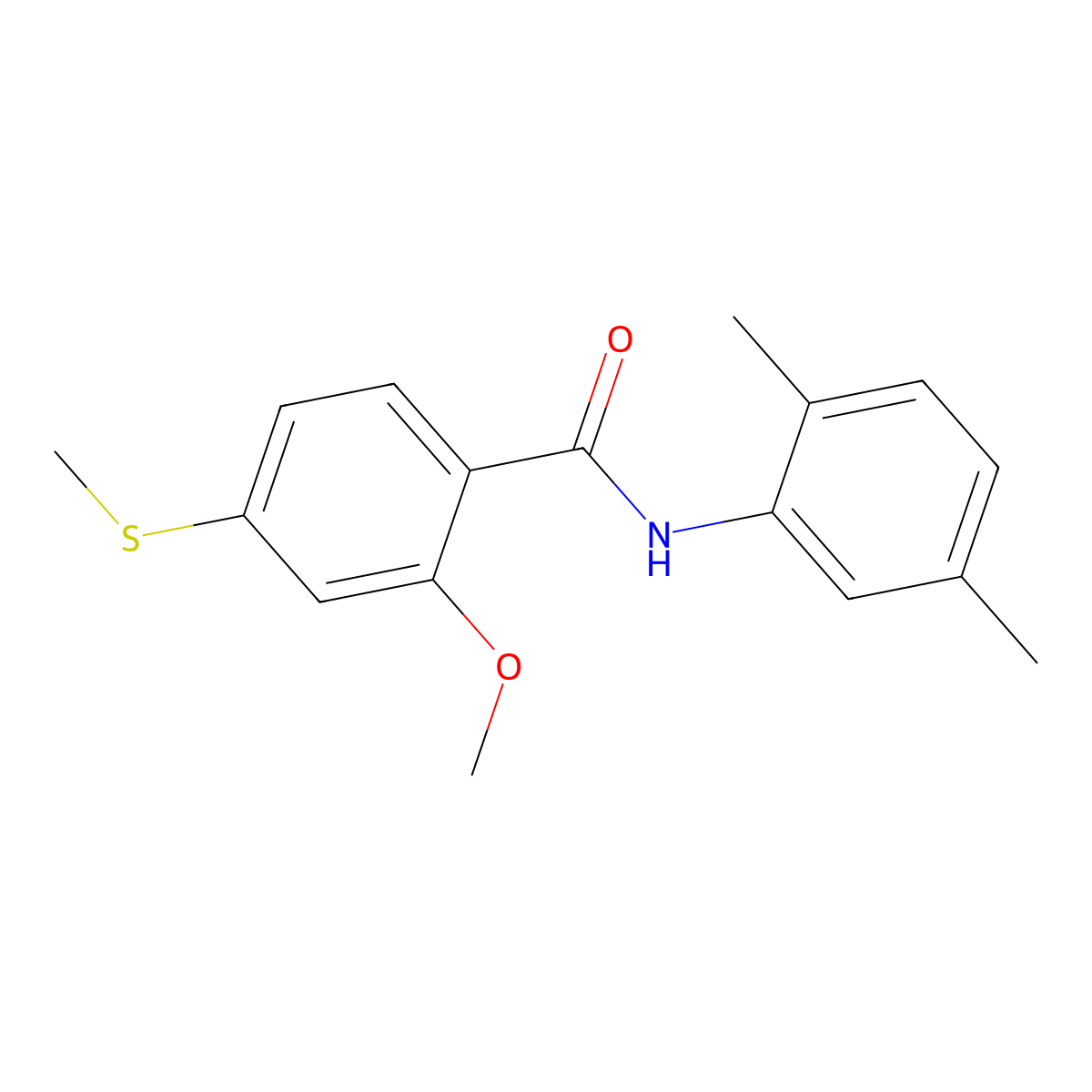 N-(2,5-dimethylphenyl)-2-methoxy-4-(methylsulfanyl)benzamide molecular structure, CAS 335205-12-4