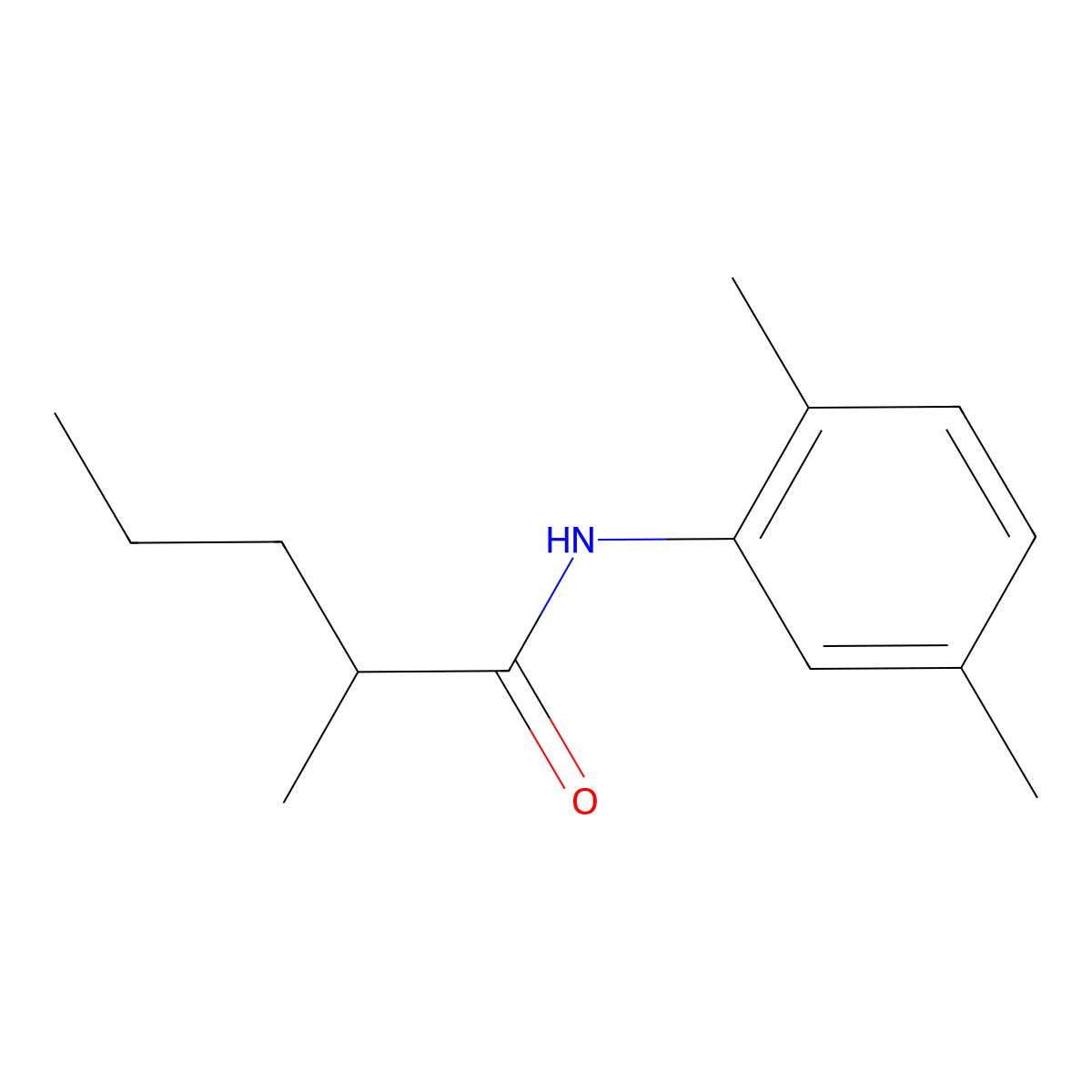 N-(2,5-dimethylphenyl)-2-methylpentanamide molecular structure, CAS 335205-14-6