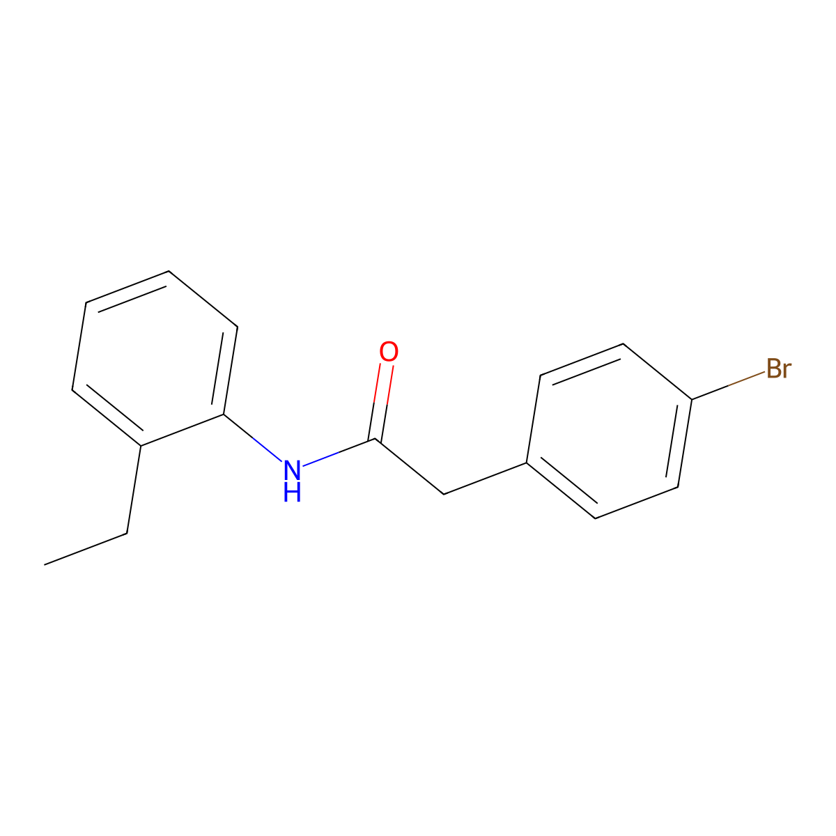 2-(4-bromophenyl)-N-(2-ethylphenyl)acetamide molecular structure, CAS 335205-16-8
