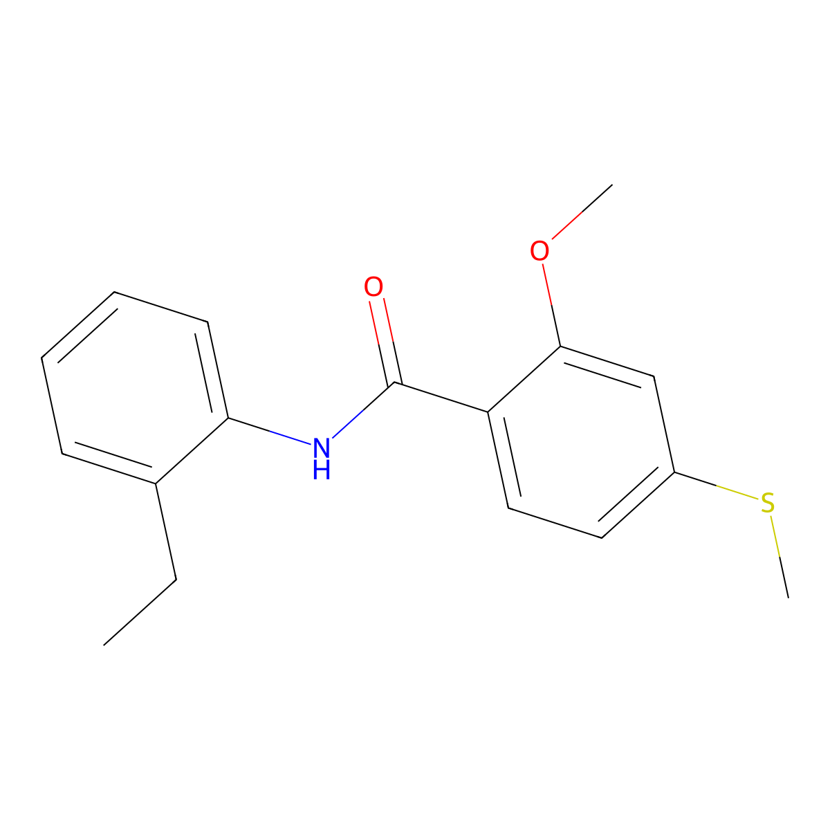N-(2-ethylphenyl)-2-methoxy-4-(methylsulfanyl)benzamide molecular structure, CAS 335205-18-0