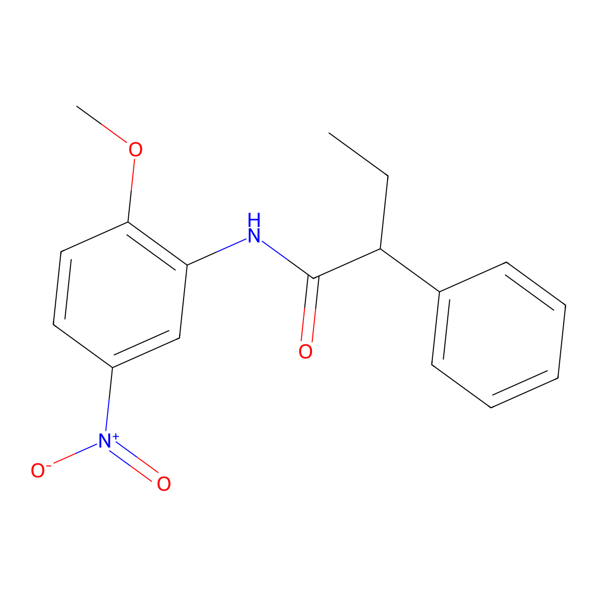 N-(2-methoxy-5-nitrophenyl)-2-phenylbutanamide molecular structure, CAS 335205-26-0