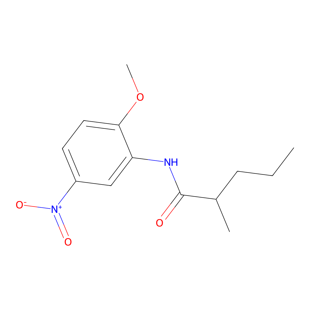N-(2-methoxy-5-nitrophenyl)-2-methylpentanamide molecular structure, CAS 335205-29-3