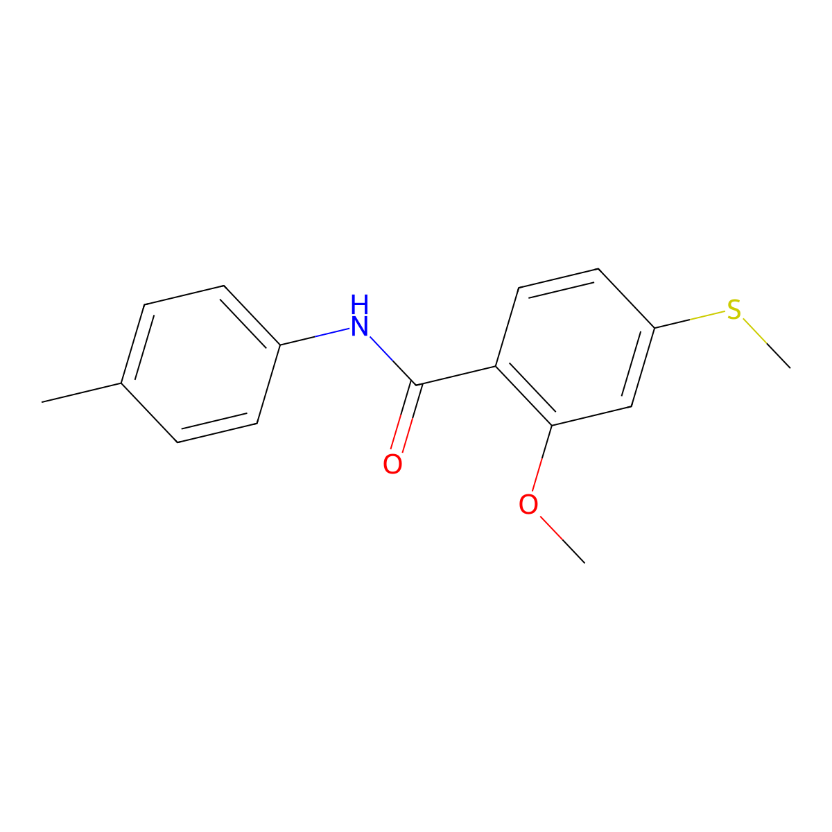 2-methoxy-N-(4-methylphenyl)-4-(methylthio)benzamide molecular structure, CAS 335205-33-9