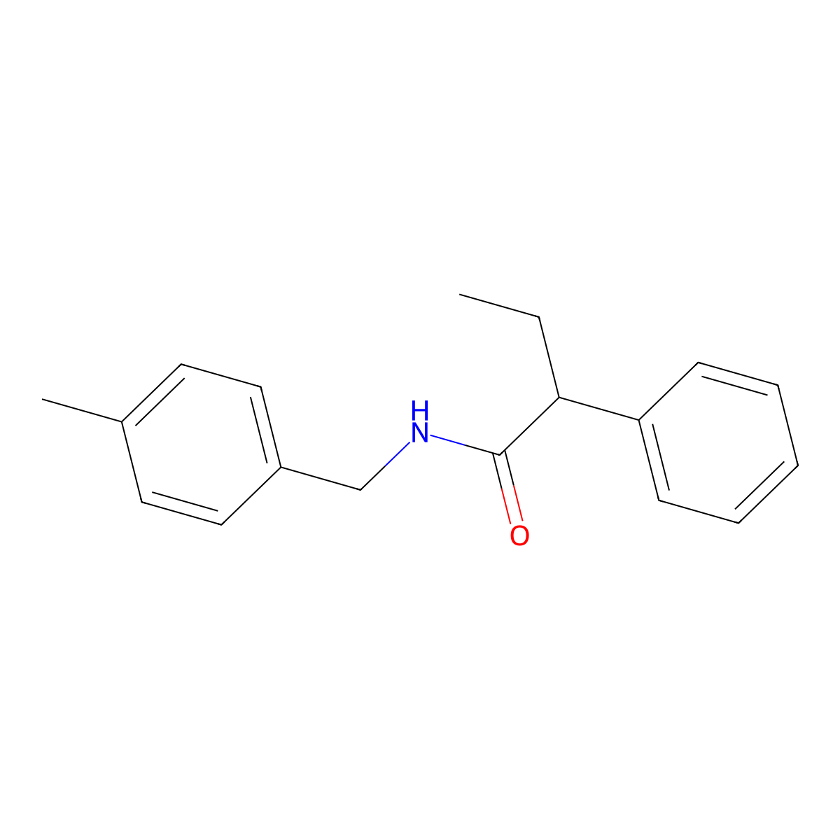 N-[(4-methylphenyl)methyl]-2-phenylbutanamide molecular structure, CAS 335205-35-1