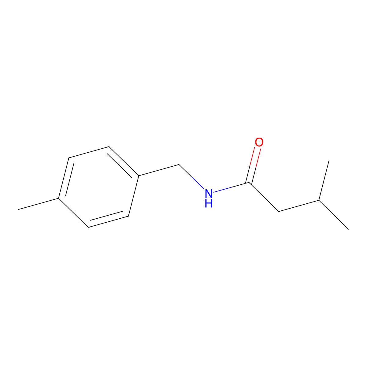 3-methyl-N-[(4-methylphenyl)methyl]butanamide molecular structure, CAS 335205-36-2