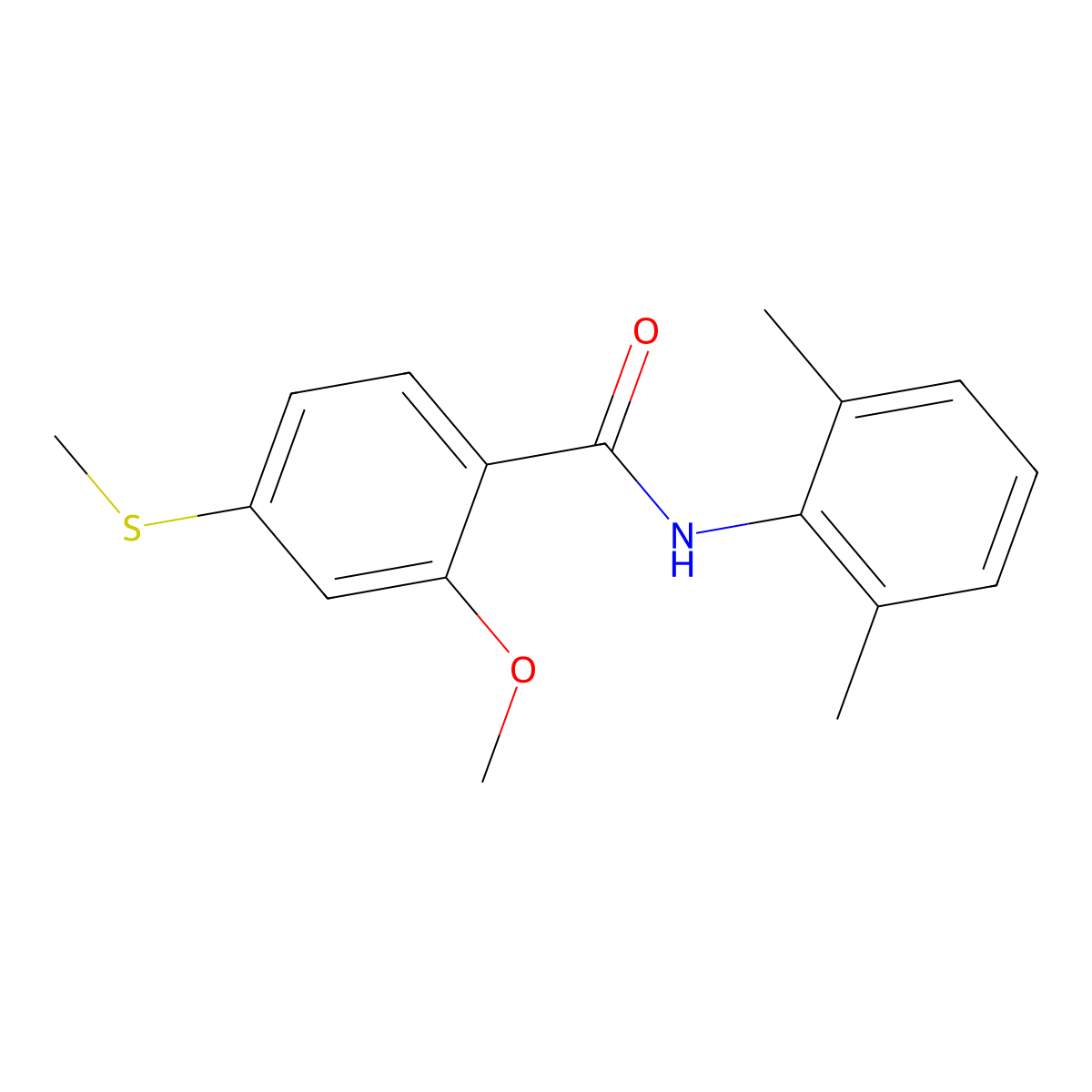 N-(2,6-dimethylphenyl)-2-methoxy-4-(methylsulfanyl)benzamide molecular structure, CAS 335205-39-5