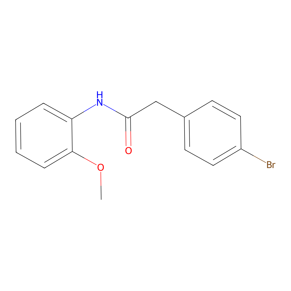 2-(4-bromophenyl)-N-(2-methoxyphenyl)acetamide molecular structure, CAS 335205-42-0