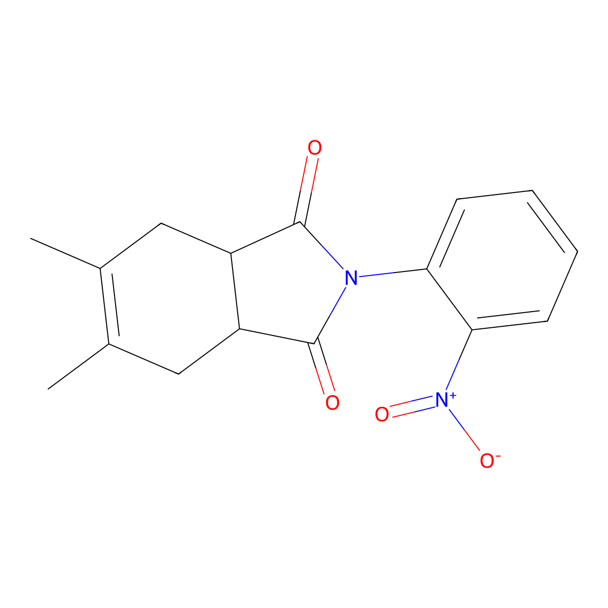 5,6-Dimethyl-2-(2-nitrophenyl)-3a,4,7,7a-tetrahydroisoindole-1,3-dione molecular structure, CAS 335205-56-6