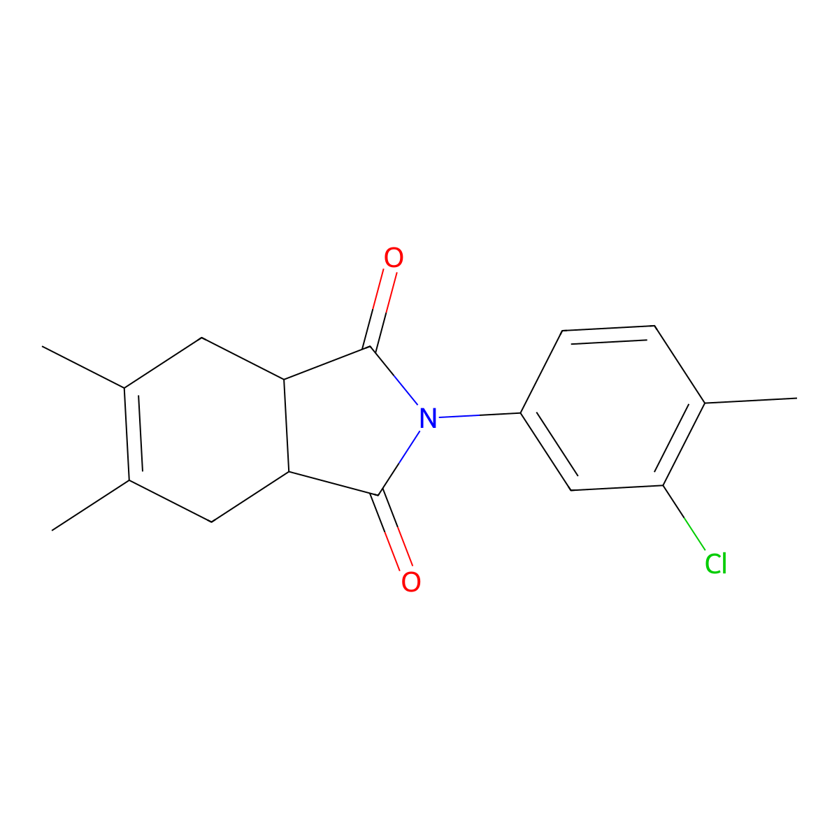 2-(3-chloro-4-methylphenyl)-5,6-dimethyl-3a,4,7,7a-tetrahydro-1H-isoindole-1,3(2H)-dione molecular structure, CAS 335205-57-7