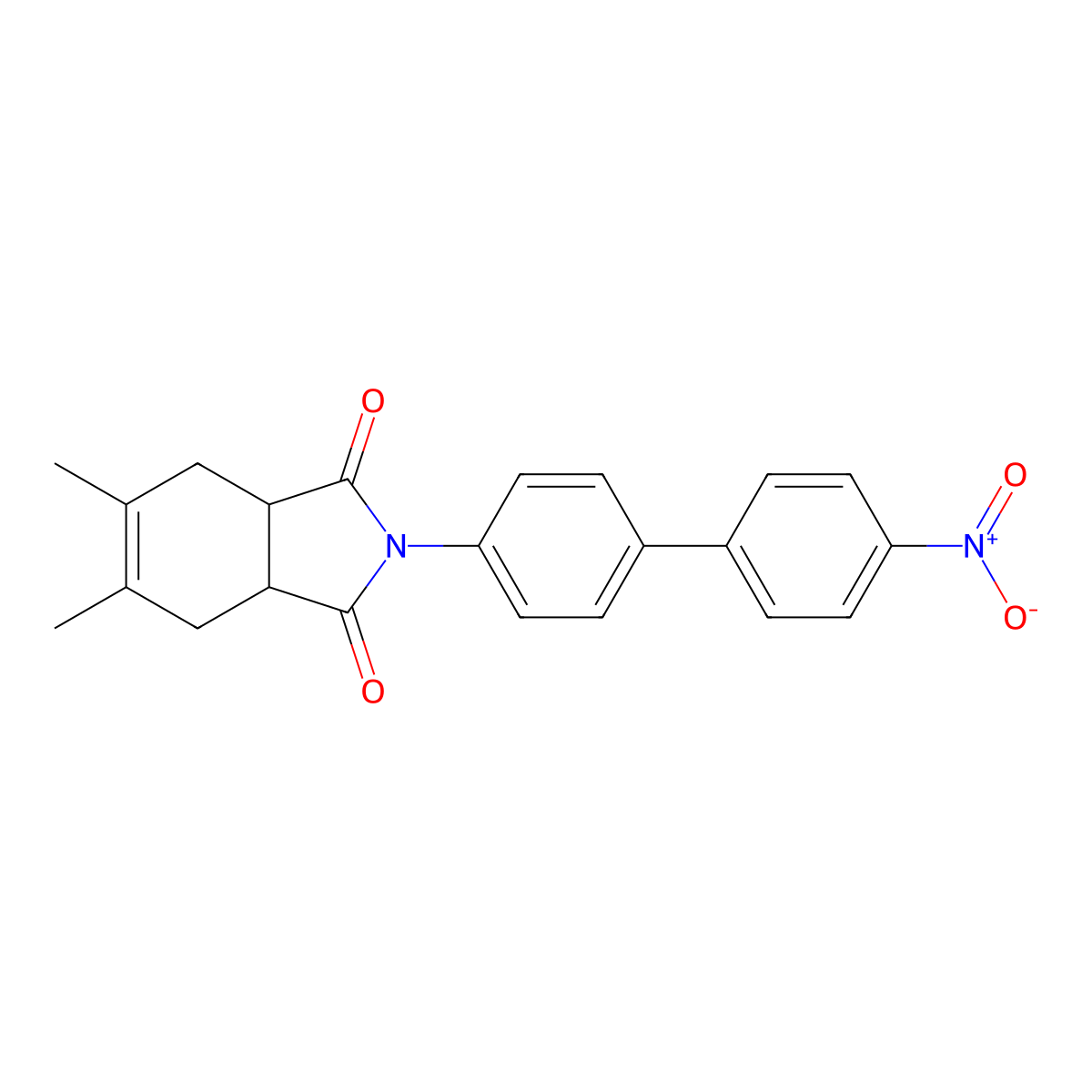5,6-Dimethyl-2-[4-(4-nitrophenyl)phenyl]-3a,4,7,7a-tetrahydroisoindole-1,3-dione molecular structure, CAS 335205-58-8