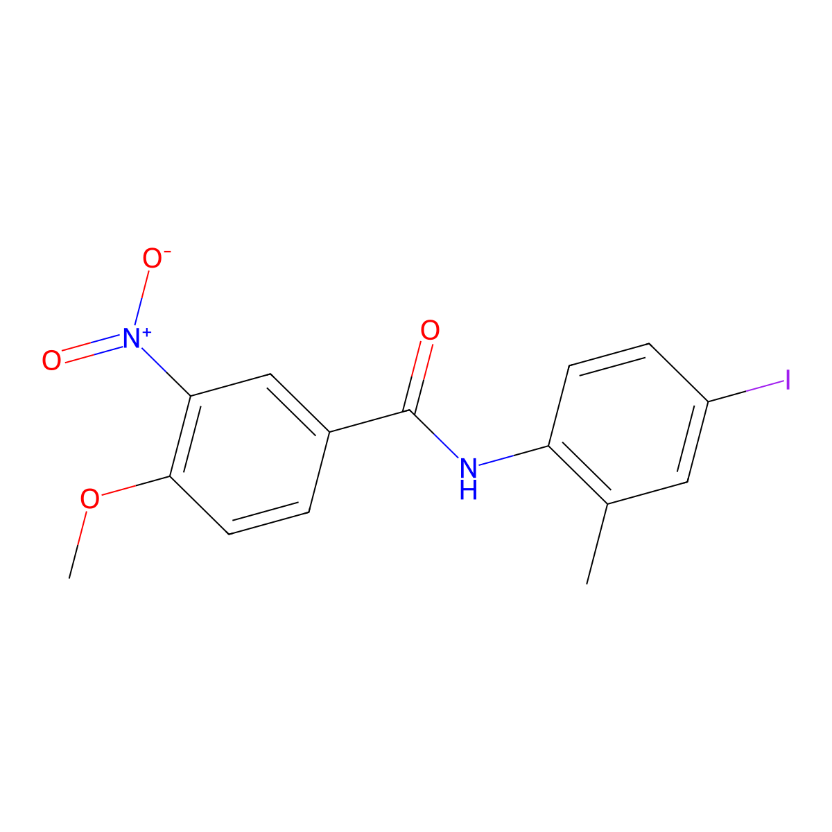 N-(4-iodo-2-methylphenyl)-4-methoxy-3-nitrobenzamide molecular structure, CAS 335205-62-4