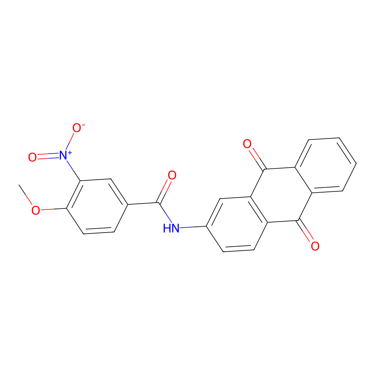 N-(9,10-dioxoanthracen-2-yl)-4-methoxy-3-nitrobenzamide molecular structure, CAS 335205-63-5