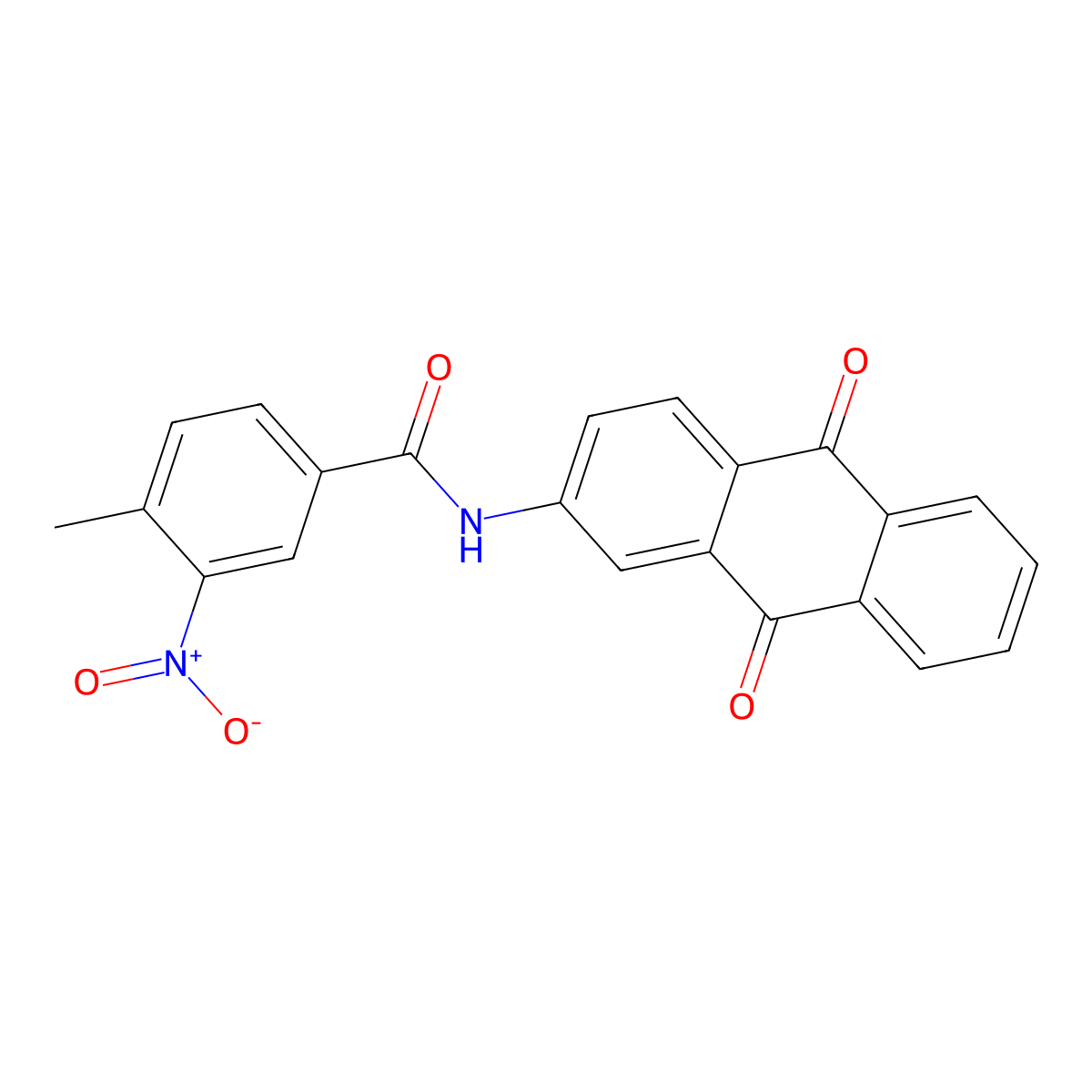 N-(9,10-dioxoanthracen-2-yl)-4-methyl-3-nitrobenzamide molecular structure, CAS 335205-66-8