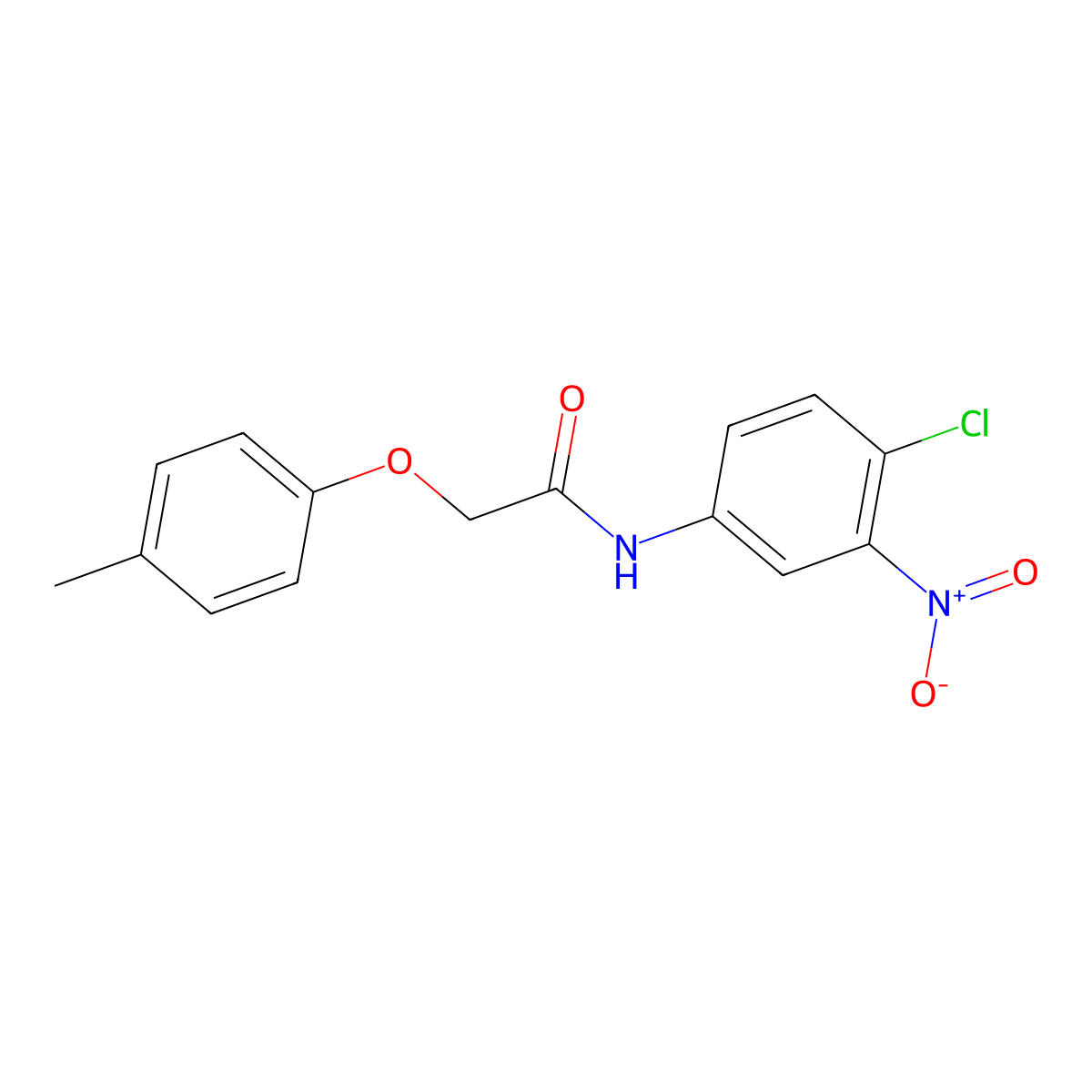 N-(4-chloro-3-nitrophenyl)-2-(4-methylphenoxy)acetamide molecular structure, CAS 335205-70-4