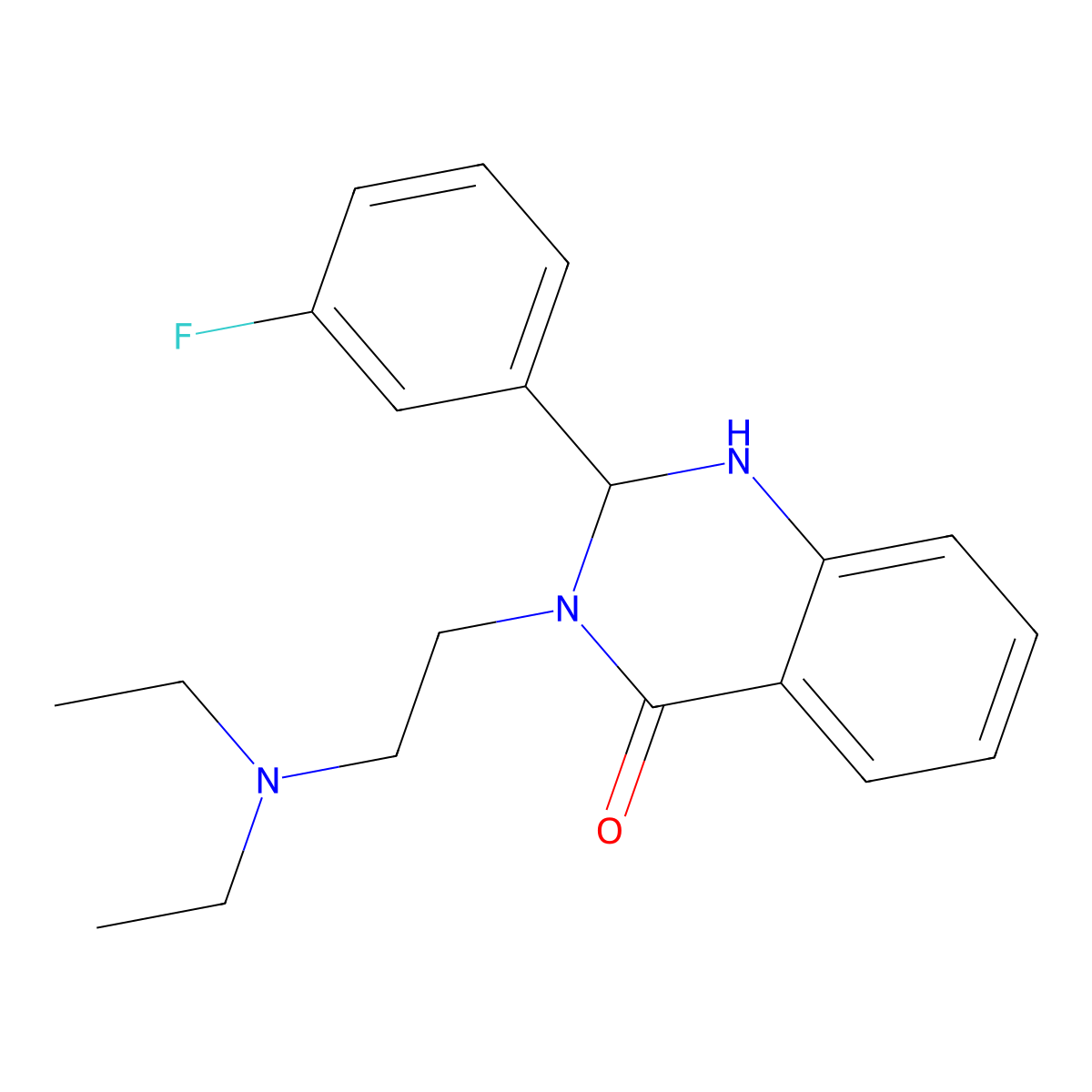 3-(2-Diethylaminoethyl)-2-(3-fluorophenyl)-1,2-dihydroquinazolin-4-one molecular structure, CAS 335206-51-4