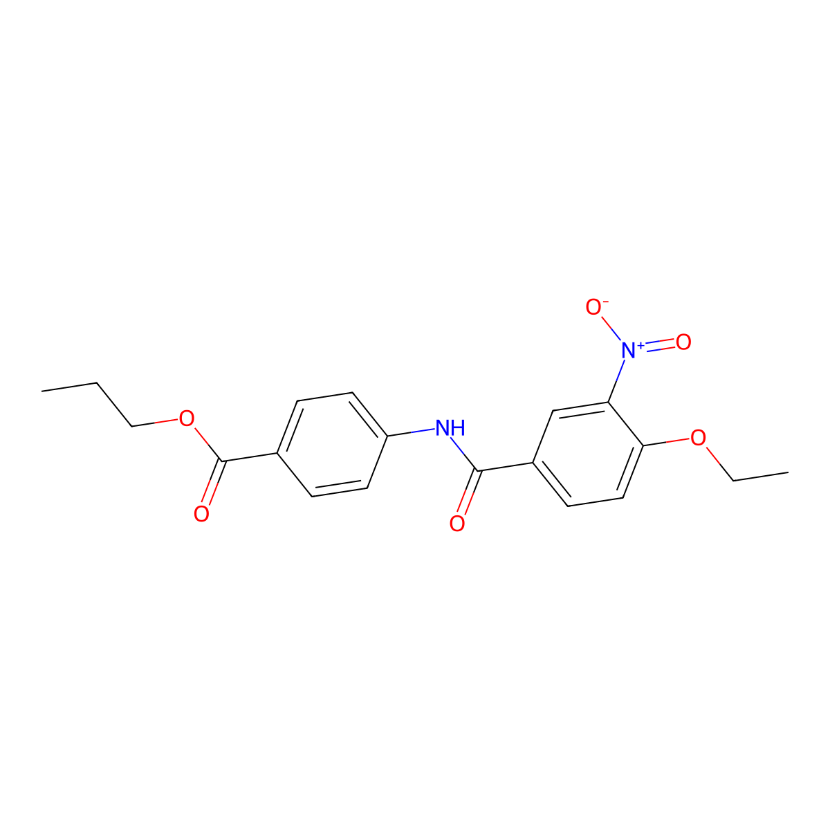 Propyl 4-({4-ethoxy-3-nitrobenzoyl}amino)benzoate molecular structure, CAS 335206-59-2