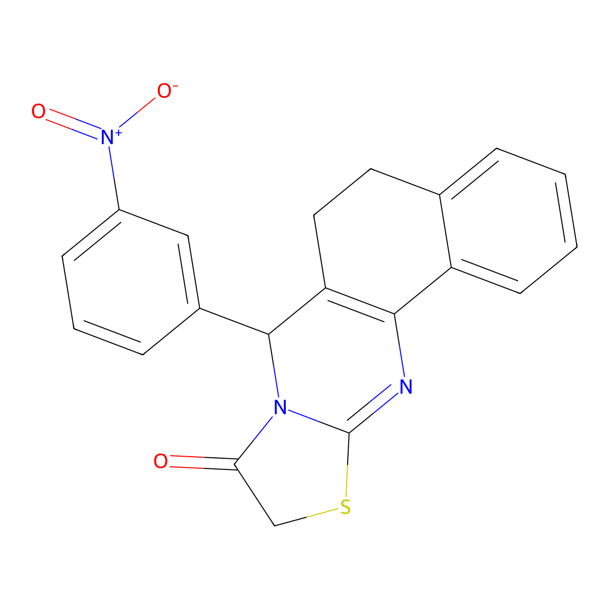 7-(3-nitrophenyl)-7,10-dihydro-5H-benzo[h]thiazolo[2,3-b]quinazolin-9(6H)-one molecular structure, CAS 335206-61-6