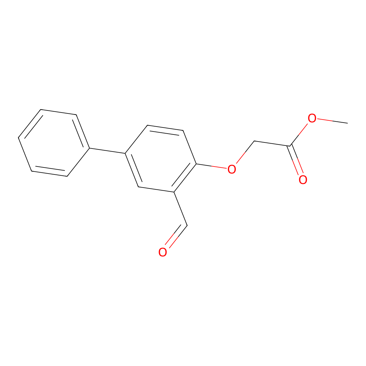Methyl [(3-formyl[1,1'-biphenyl]-4-yl)oxy]acetate molecular structure, CAS 335206-79-6
