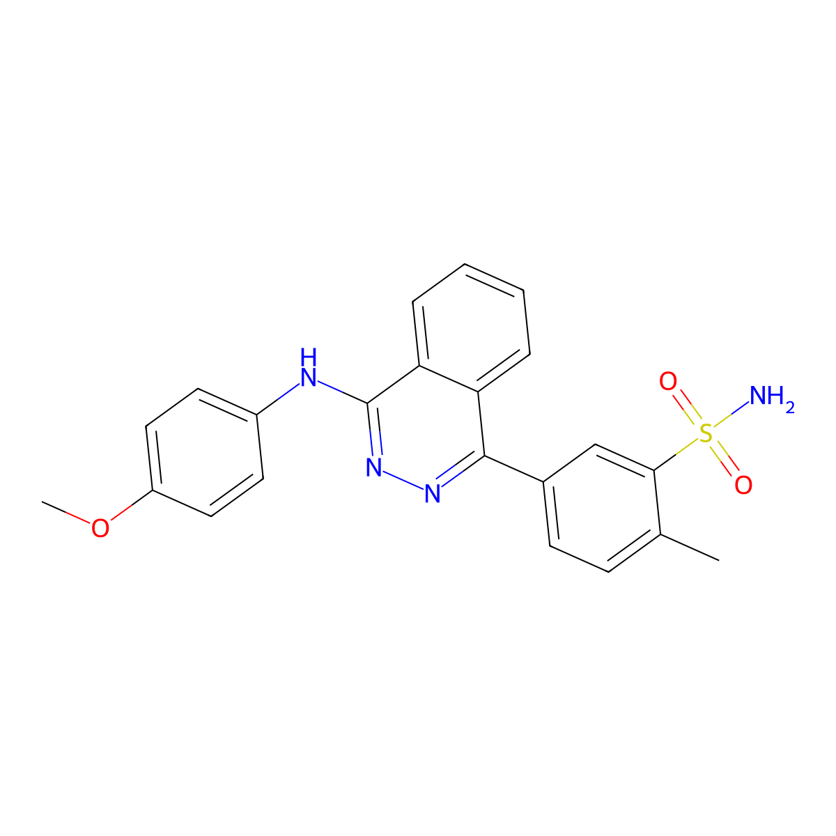 5-{4-[(4-Methoxyphenyl)amino]phthalazin-1-yl}-2-methylbenzenesulfonamide molecular structure, CAS 335206-92-3