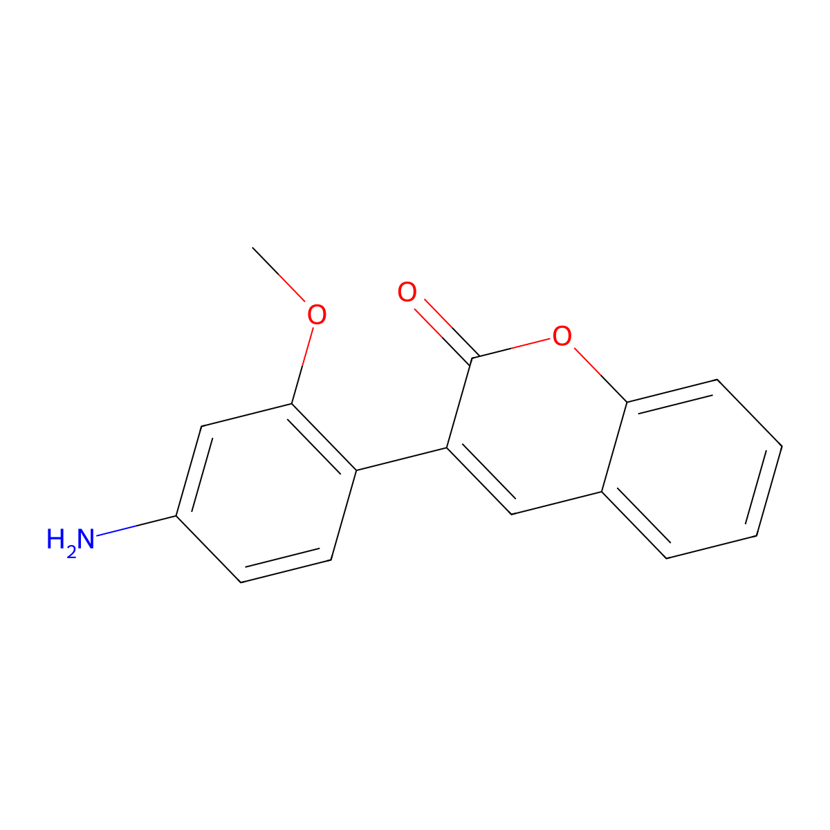 3-(4-Amino-2-methoxyphenyl)-2H-1-benzopyran-2-one molecular structure, CAS 335206-96-7