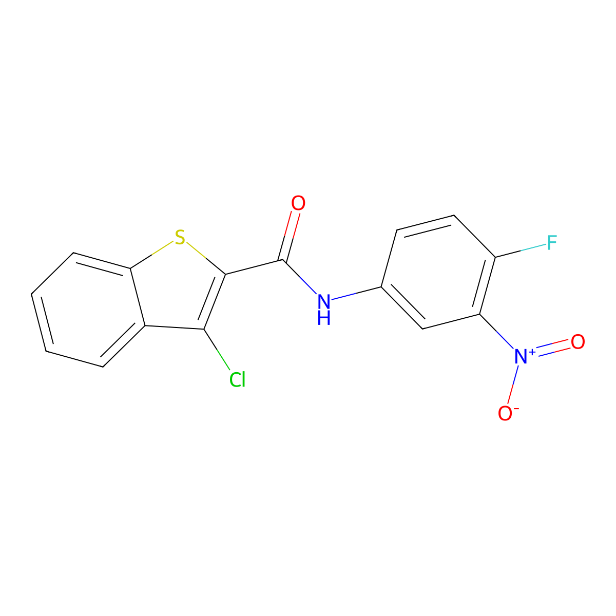 3-chloro-N-(4-fluoro-3-nitrophenyl)-1-benzothiophene-2-carboxamide molecular structure, CAS 335207-00-6