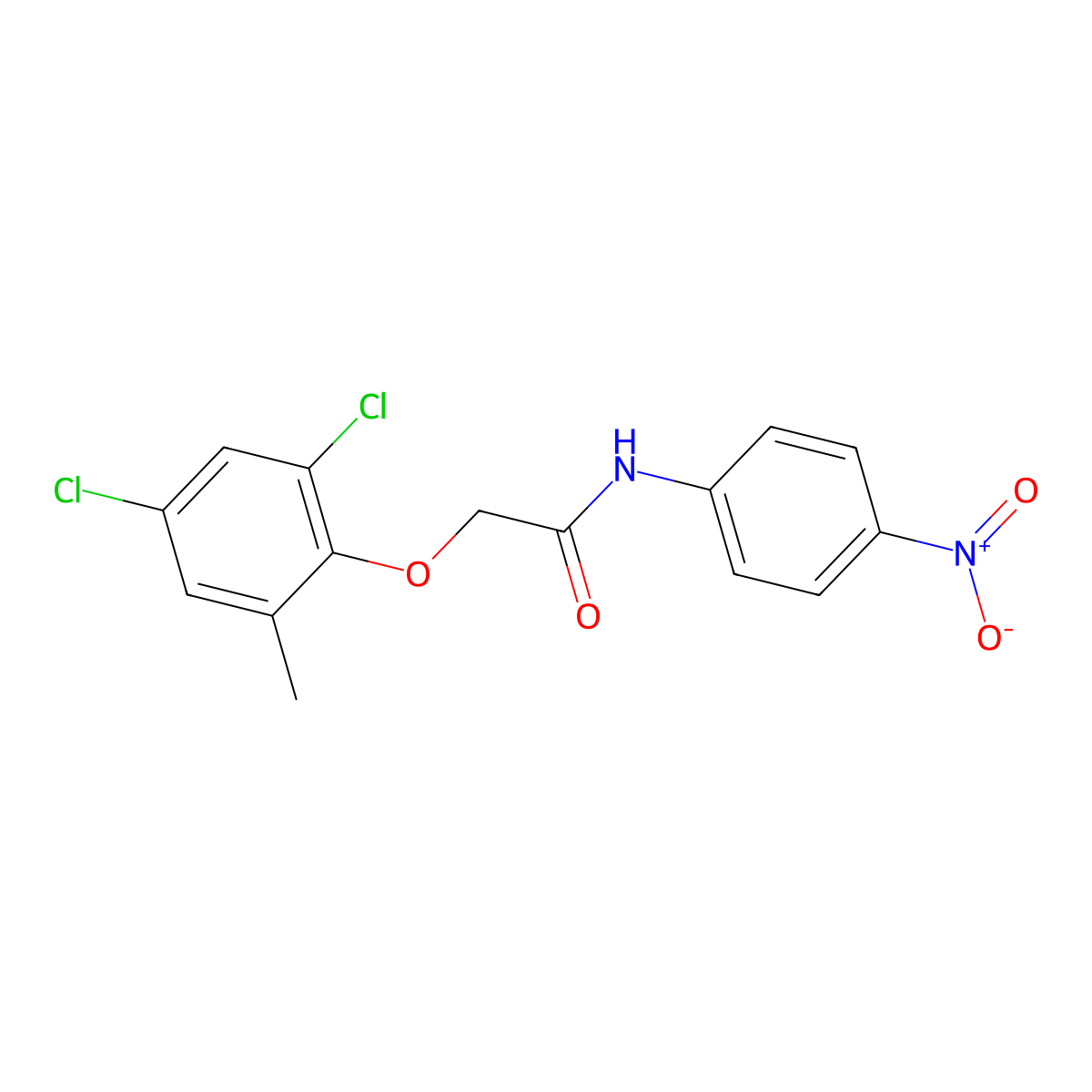 2-(2,4-dichloro-6-methylphenoxy)-N-(4-nitrophenyl)acetamide molecular structure, CAS 335207-03-9